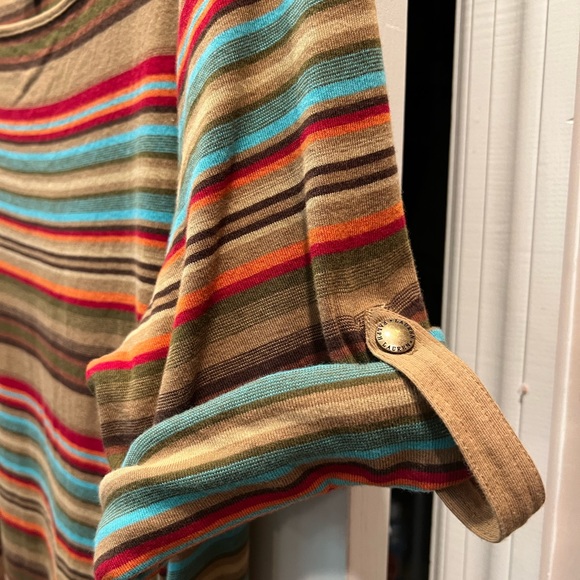 Ralph Lauren Brown Tan Orange Multi Striped Dress Sz 2X - Picture 3 of 4